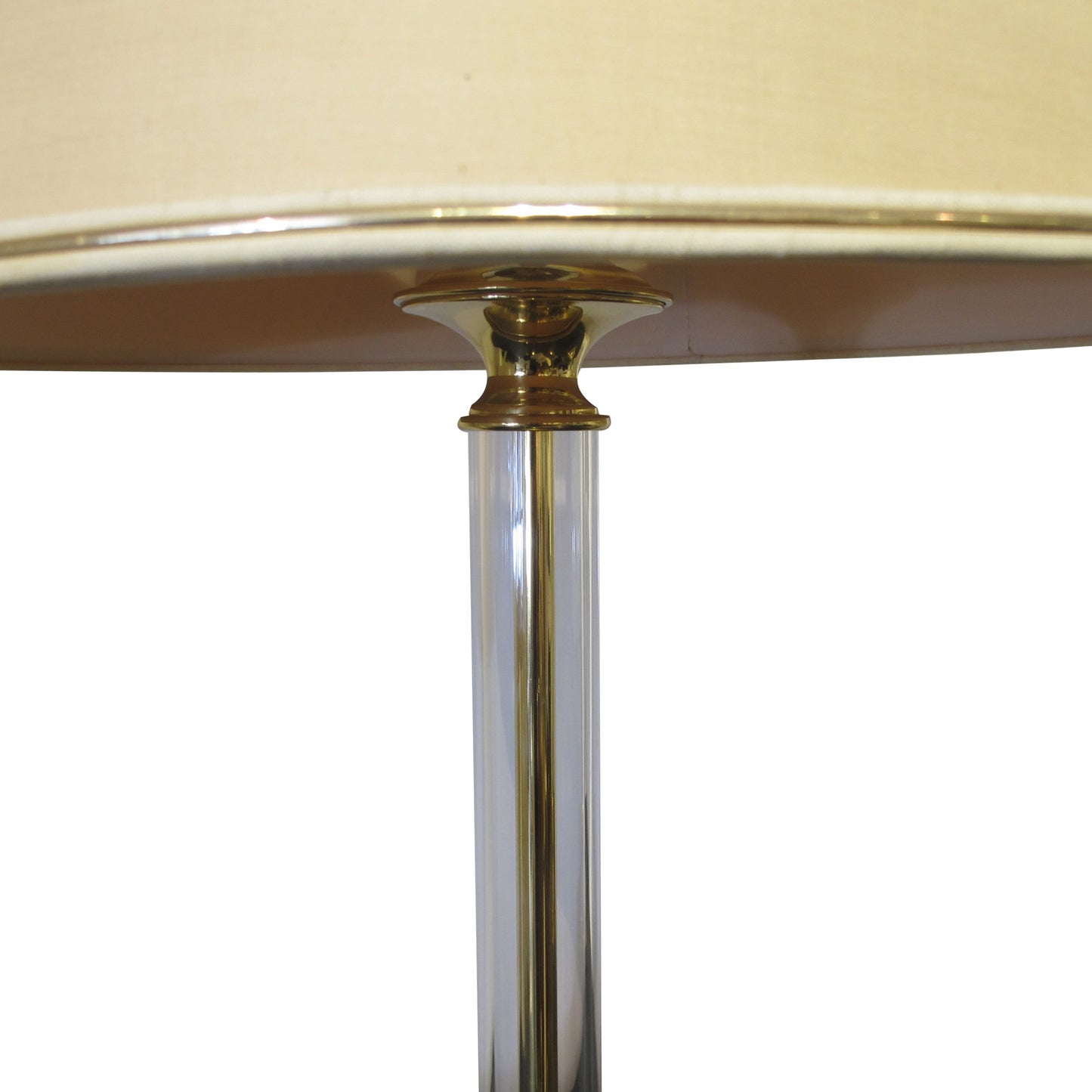 1970s Italian Pair of Large Lucite Table Lamps with Conic Lampshades