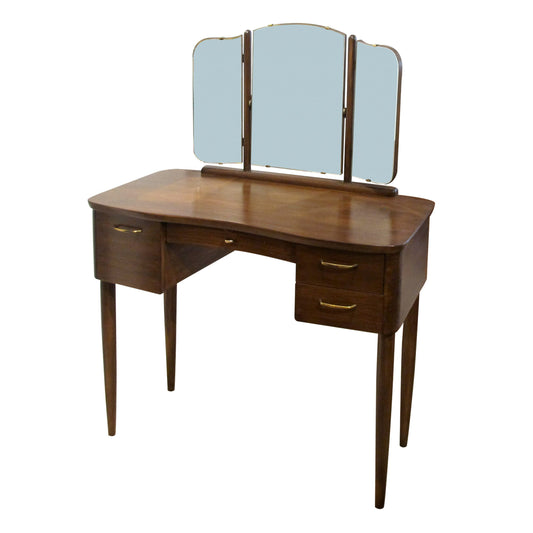 1940s Scandinavian Vanity Dressing Table With Its Triptych Mirror