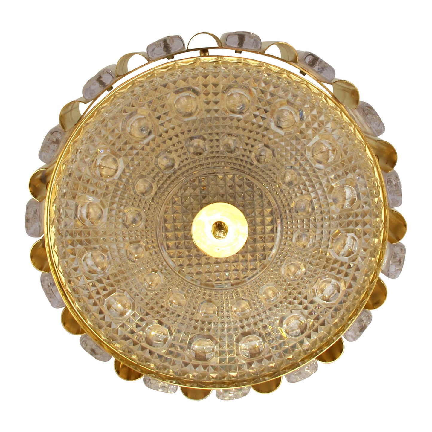 Swedish 1960s Pair of Round Ceiling Light by Carl Fagerlund for Orrefors