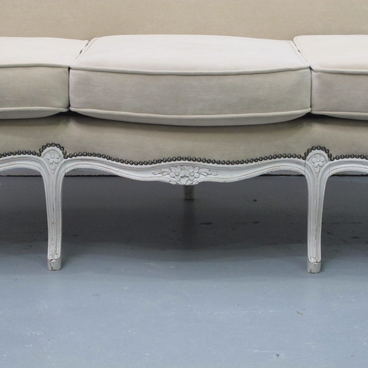 Early 20th Century French Three Seater Sofa, Louis XV Style With Painted Frame