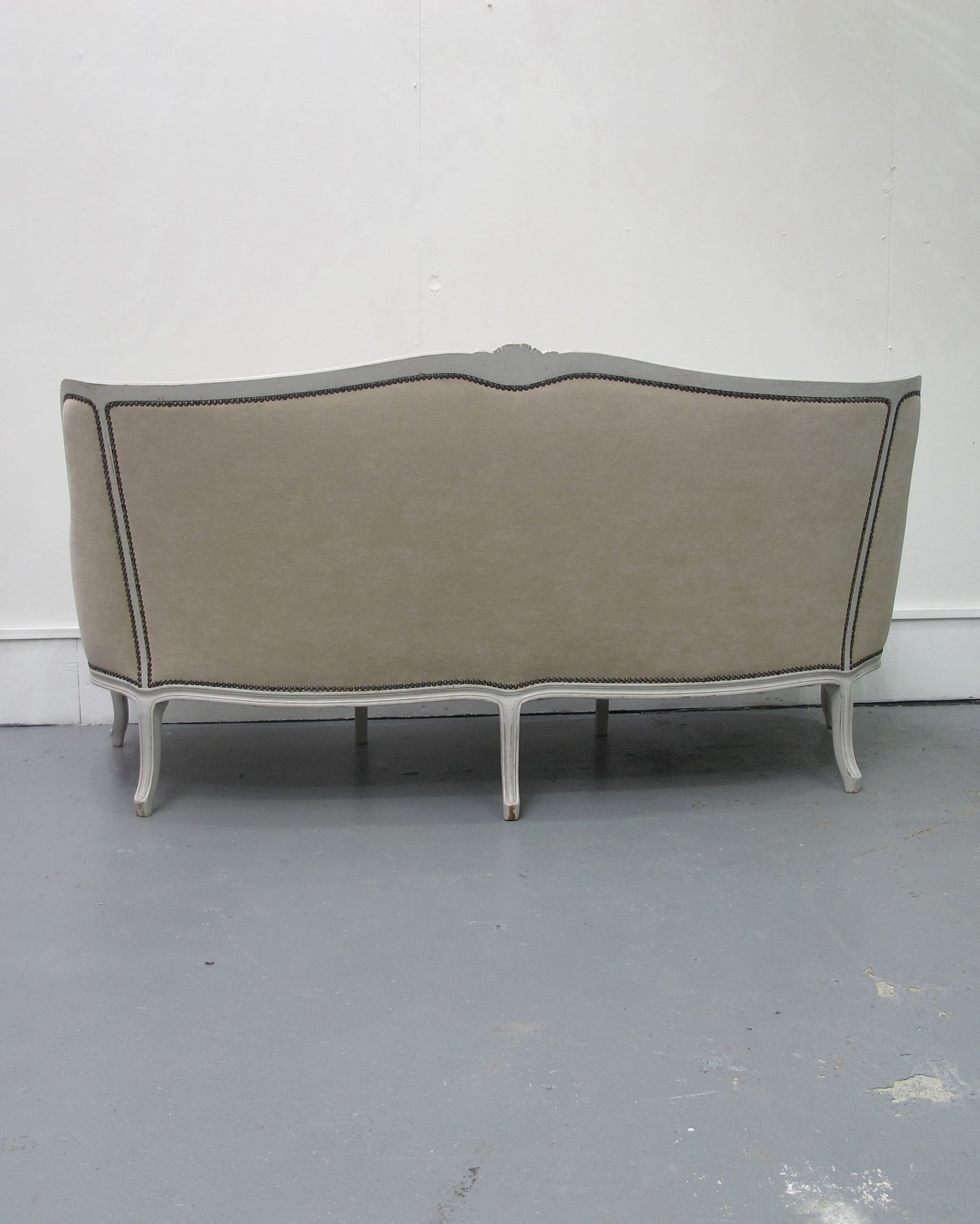 Early 20th Century French Three Seater Sofa, Louis XV Style With Painted Frame