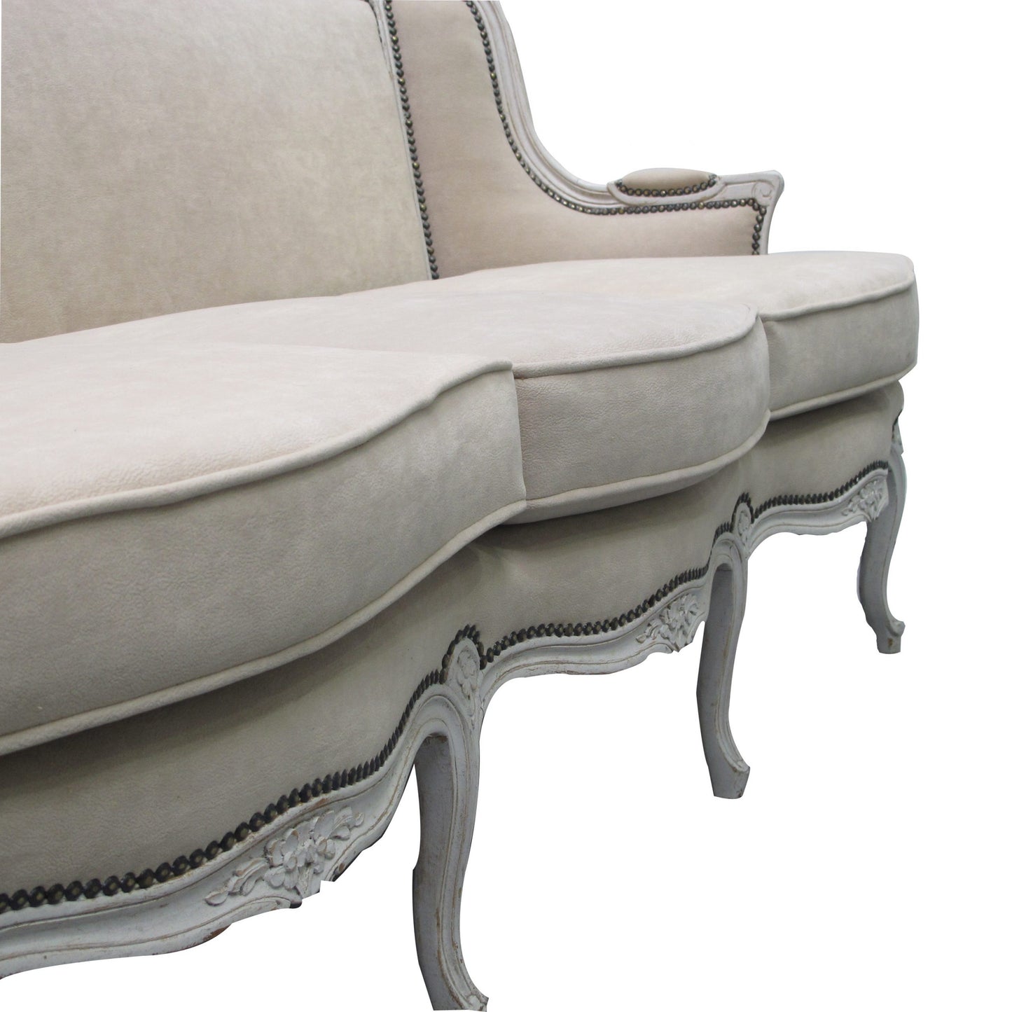 Early 20th Century French Three Seater Sofa, Louis XV Style With Painted Frame