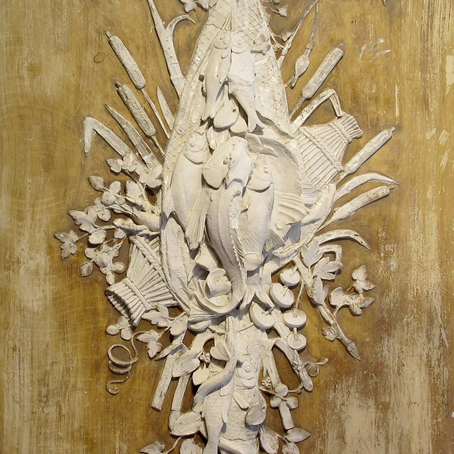 19th Century French Large Pair of Nature Morte Stucco Relief Panels