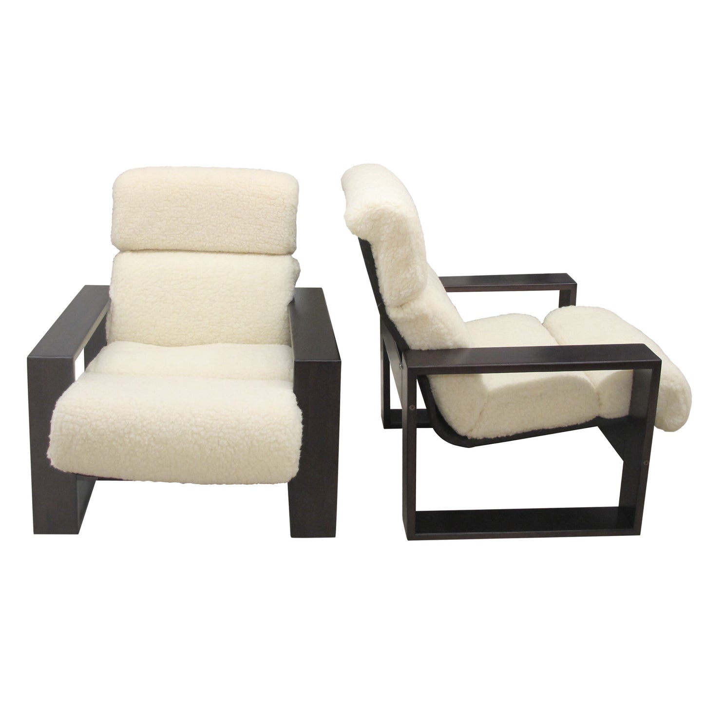 Pair of Structural Armchairs Newly Upholstered, 1970s Finnish