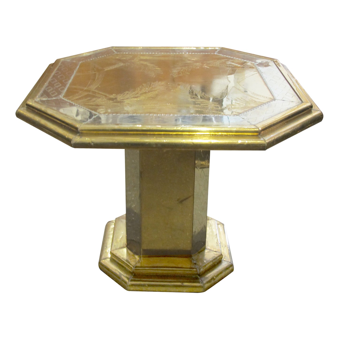 1970s Pair of Brass Side Table Signed Harry Snören, Sweden