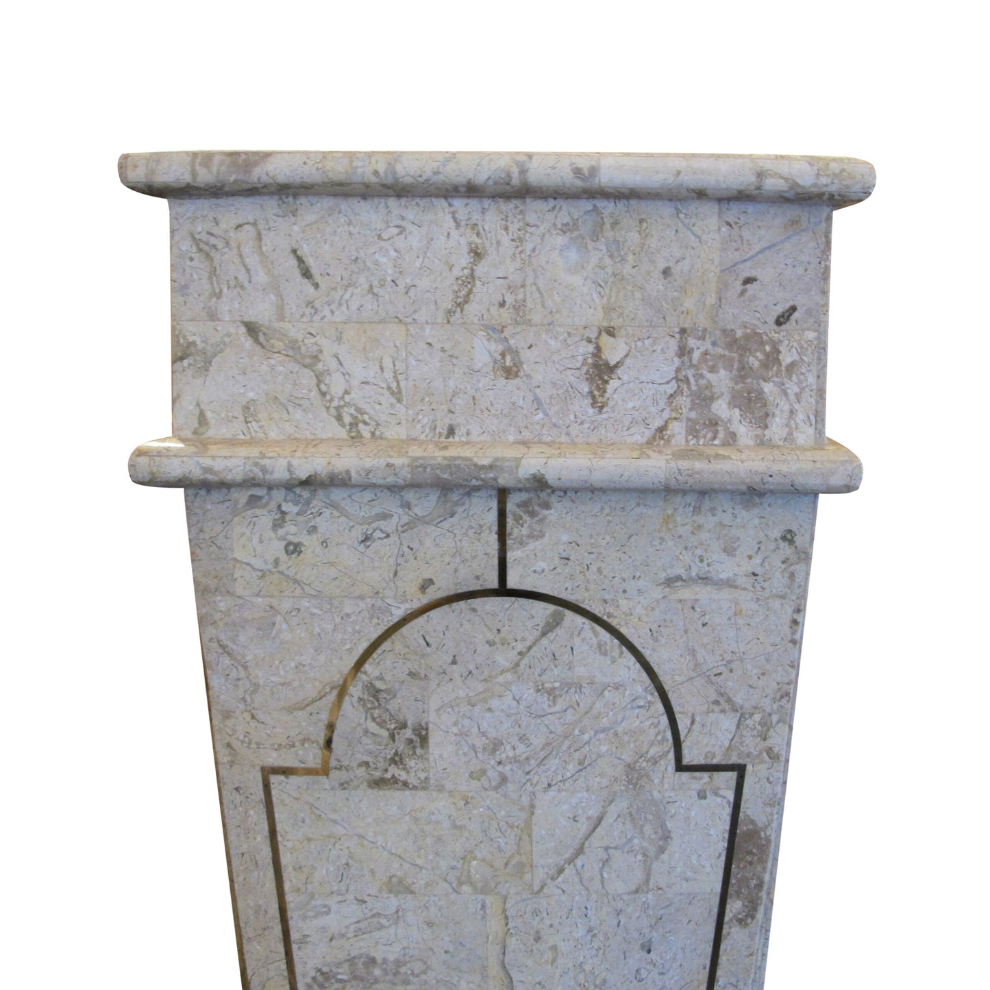 Pair of Tall Tessellated Marble Columns-Pedestals by Maitland Smith, Mid-Century