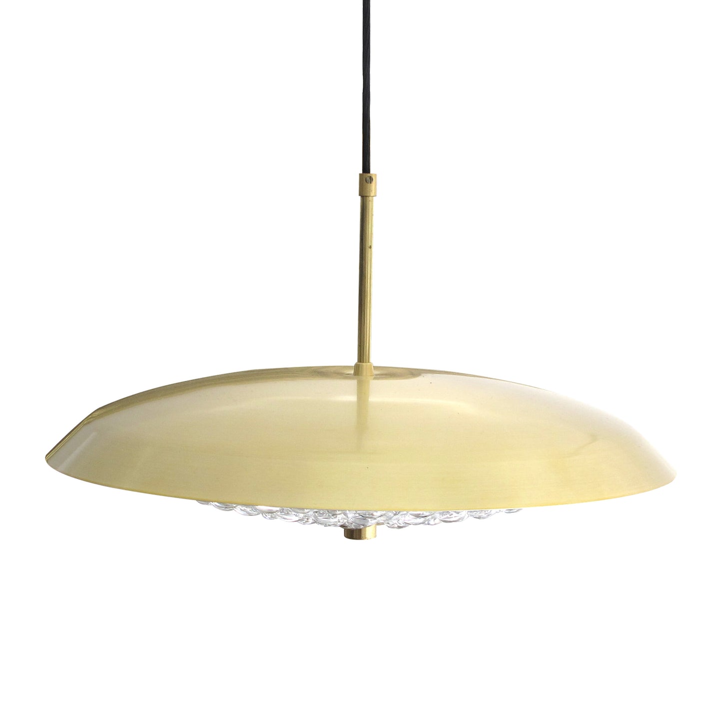 1960s Swedish Brass and Glass Ceiling Light with Moulded Glass