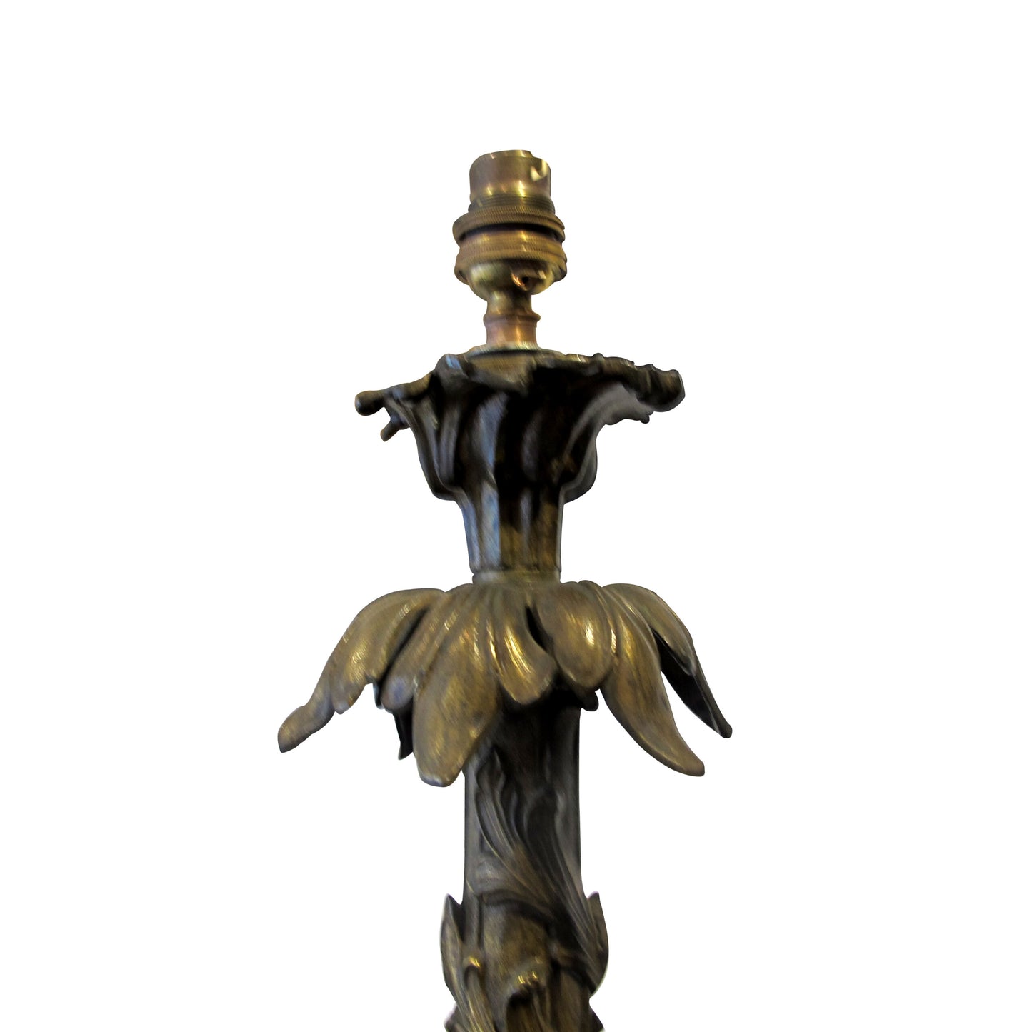 Early 1900s Pair of Art Nouveau Bronze Table Lamps, French