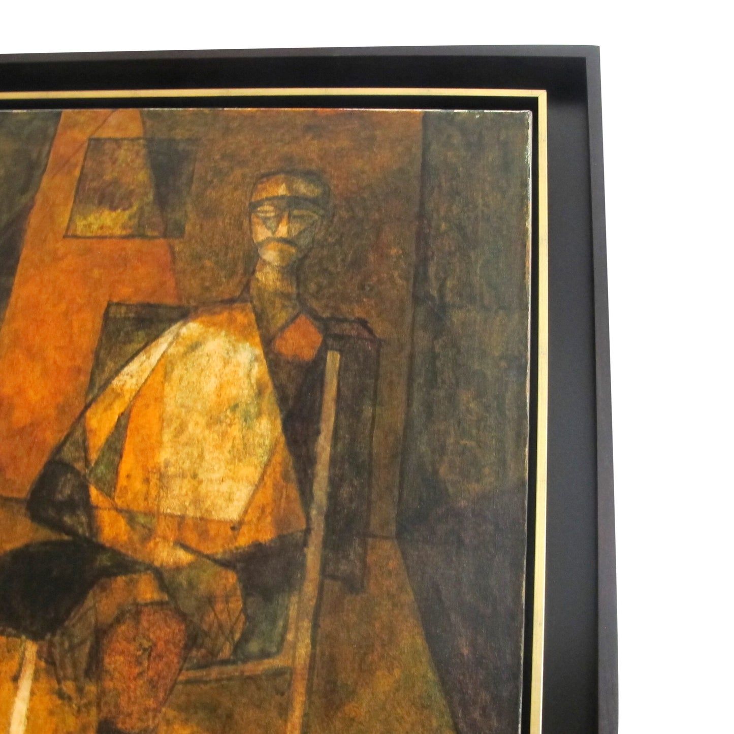 1955 Scandinavian Oil on Canvas Figurative Motif in Warm tones