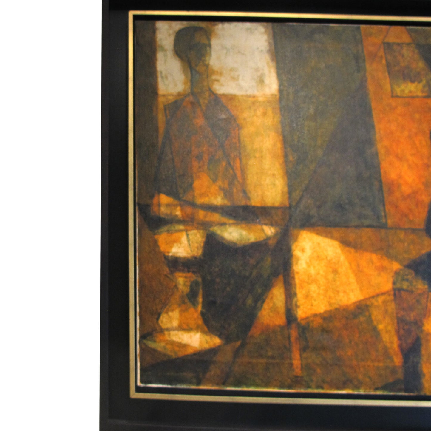 1955 Scandinavian Oil on Canvas Figurative Motif in Warm tones