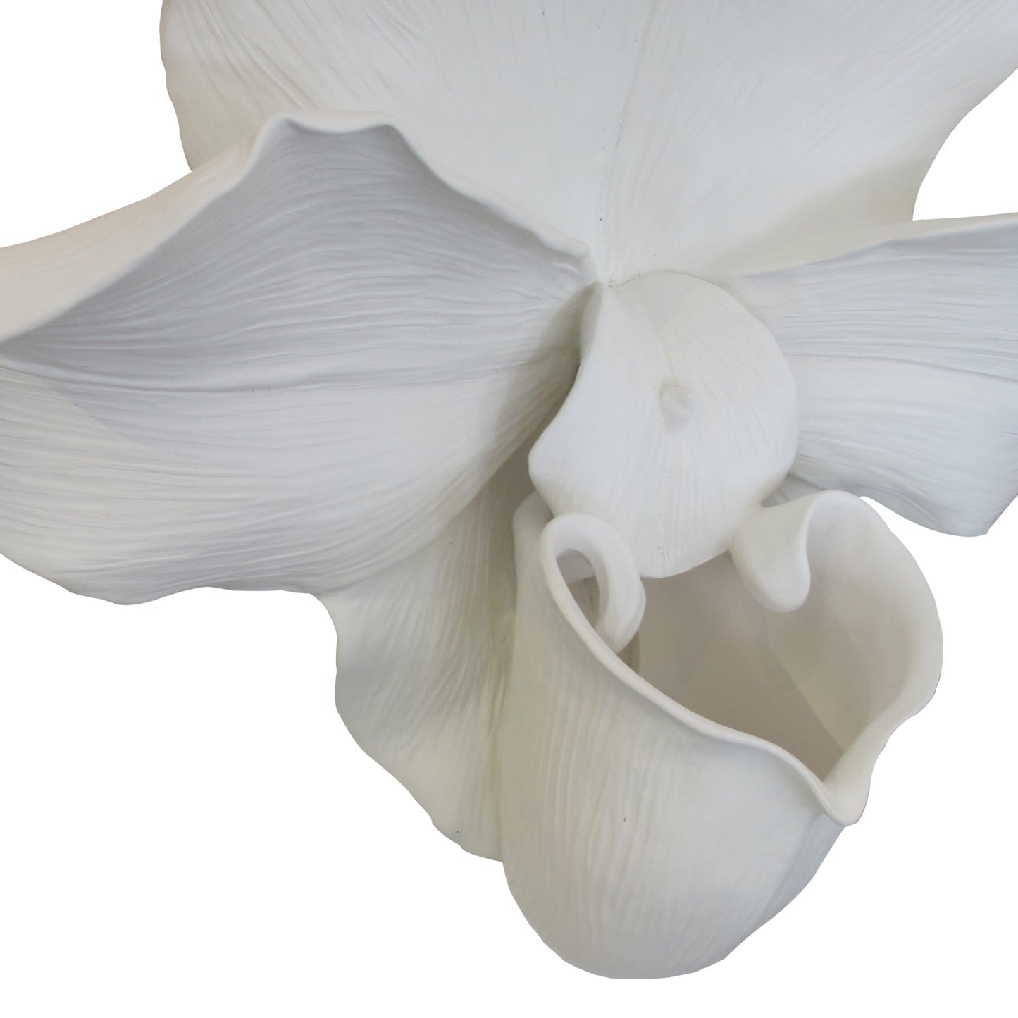 1980s Pair of Large Ceramic Wall Lights in the Shape of Orchid Blossom, English