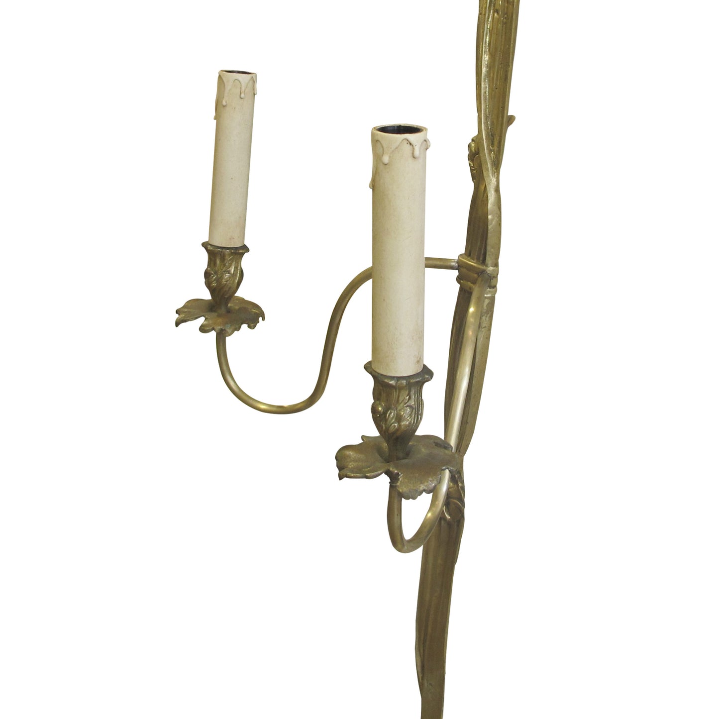 Early 1900s Pair of Large Gilt Bronze Wall lights in the Shape of a Bow Tie, French