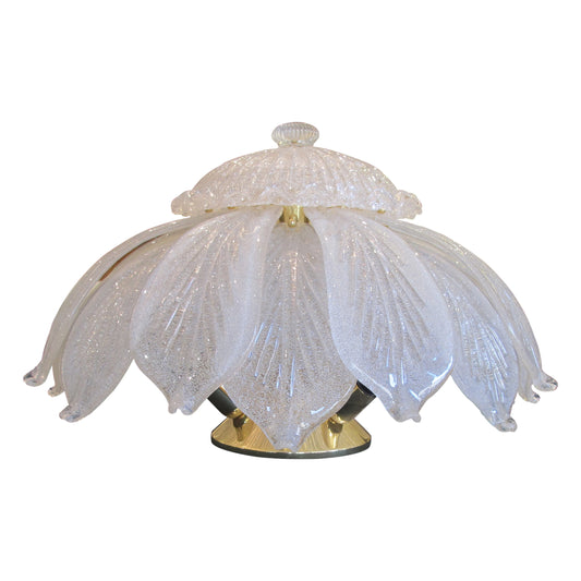 1970s Murano Leaf Glass Plafonnier in the Style of Barovier & Toso, Italian