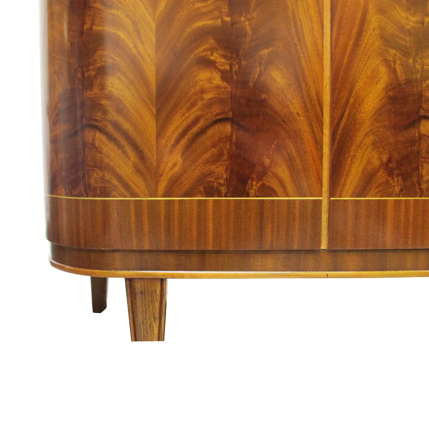 1940s Large Swedish Cabinet-Credenza with  Flame Veneers