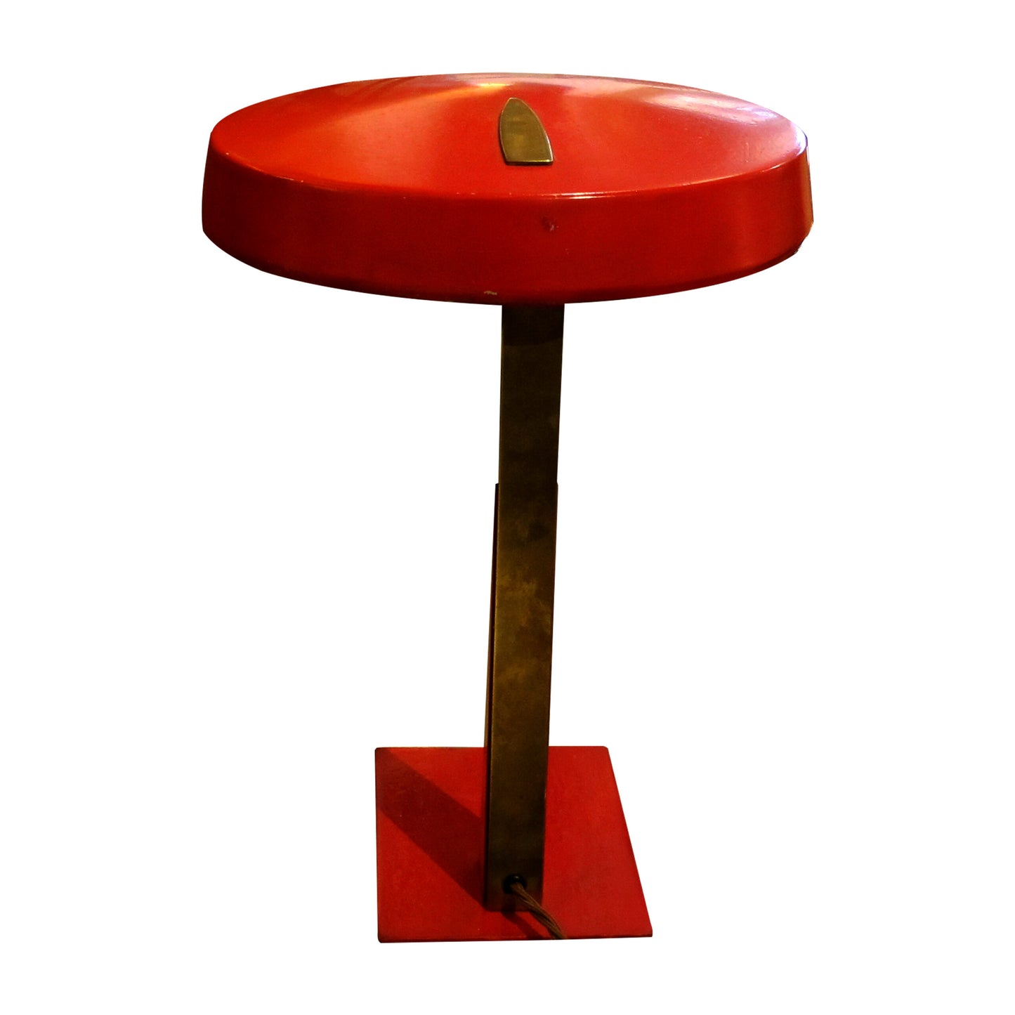 Mid-Century Flying Saucer Adjustable Red Desk Lamp, Italian