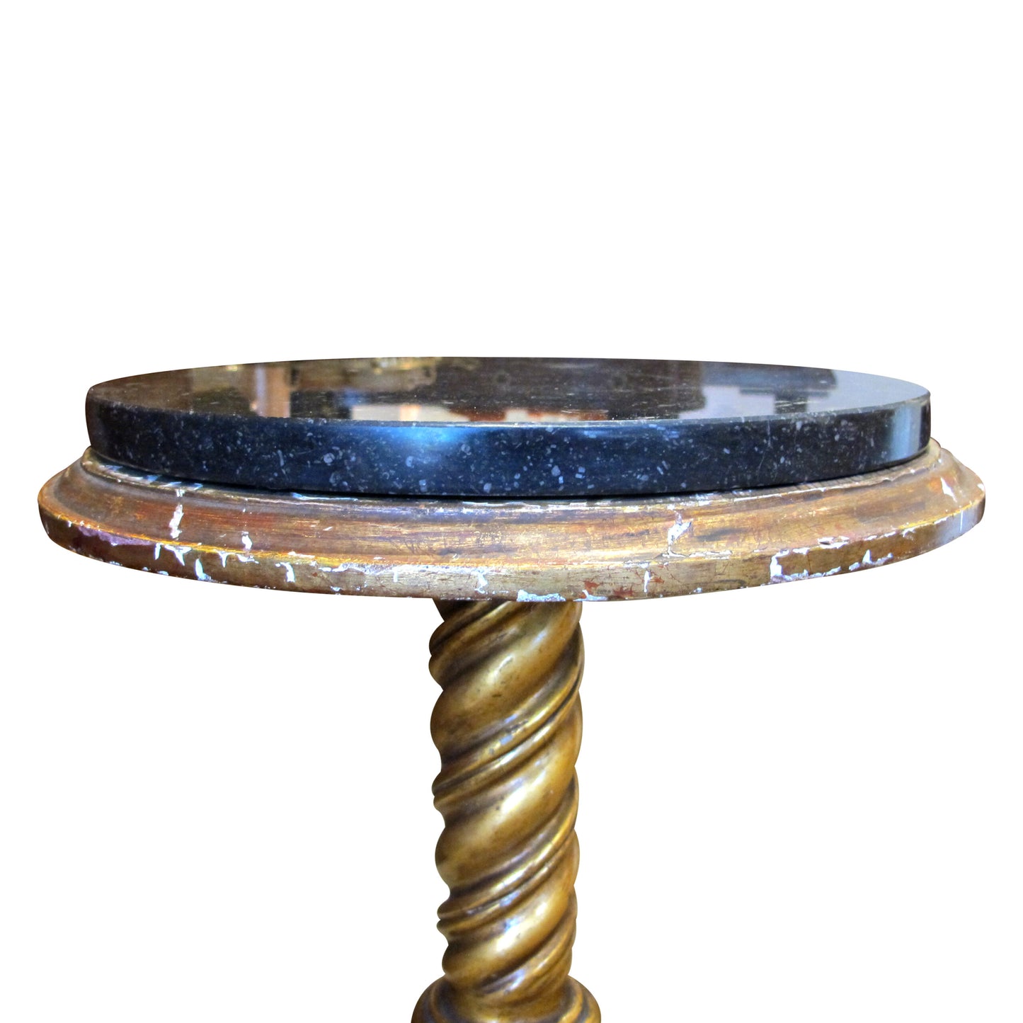 Early 1900s Pair of Wood and Gilt Gesso Side Tables-Gueridons, French