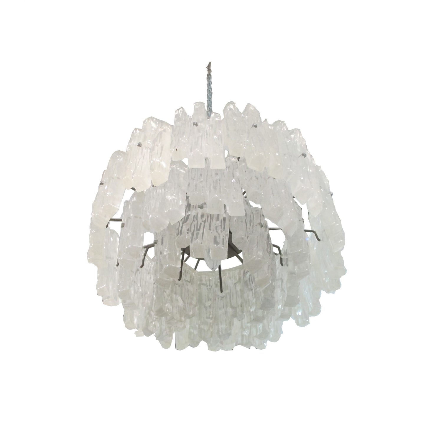 1960s Lucite Icicles Chandelier by J.T. Kalmar, Austrian