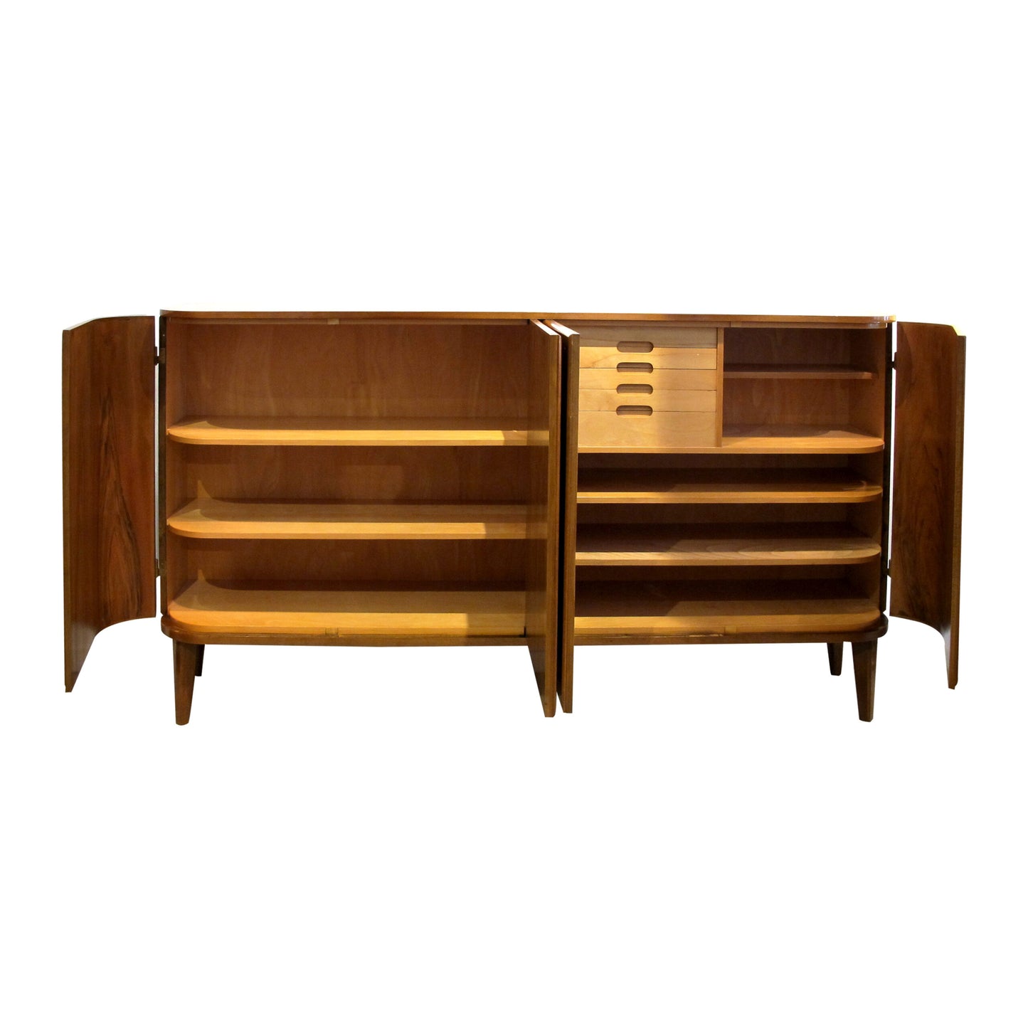 1930s/40s Art Deco Rare Sideboard with Curved edges by Carl Axel Acking for Bodafors, Swedish