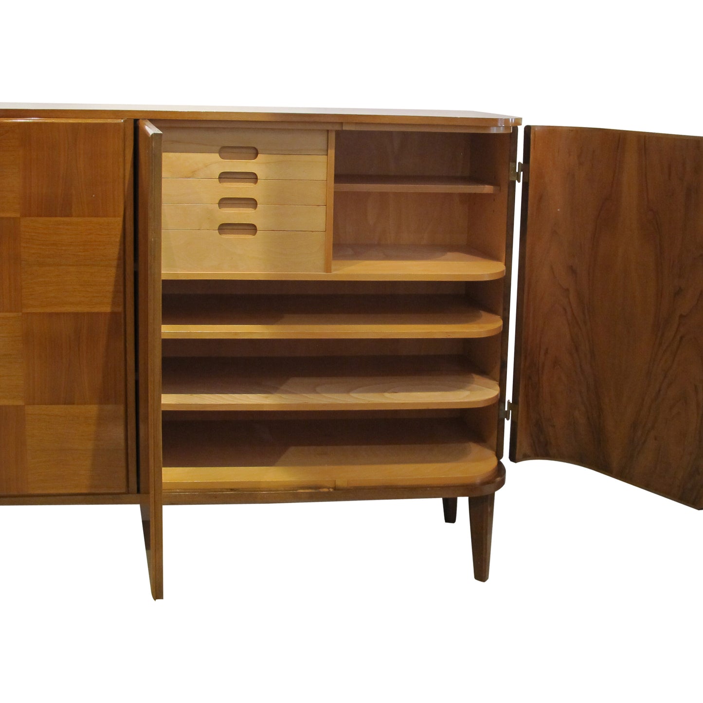 1930s/40s Art Deco Rare Sideboard with Curved edges by Carl Axel Acking for Bodafors, Swedish