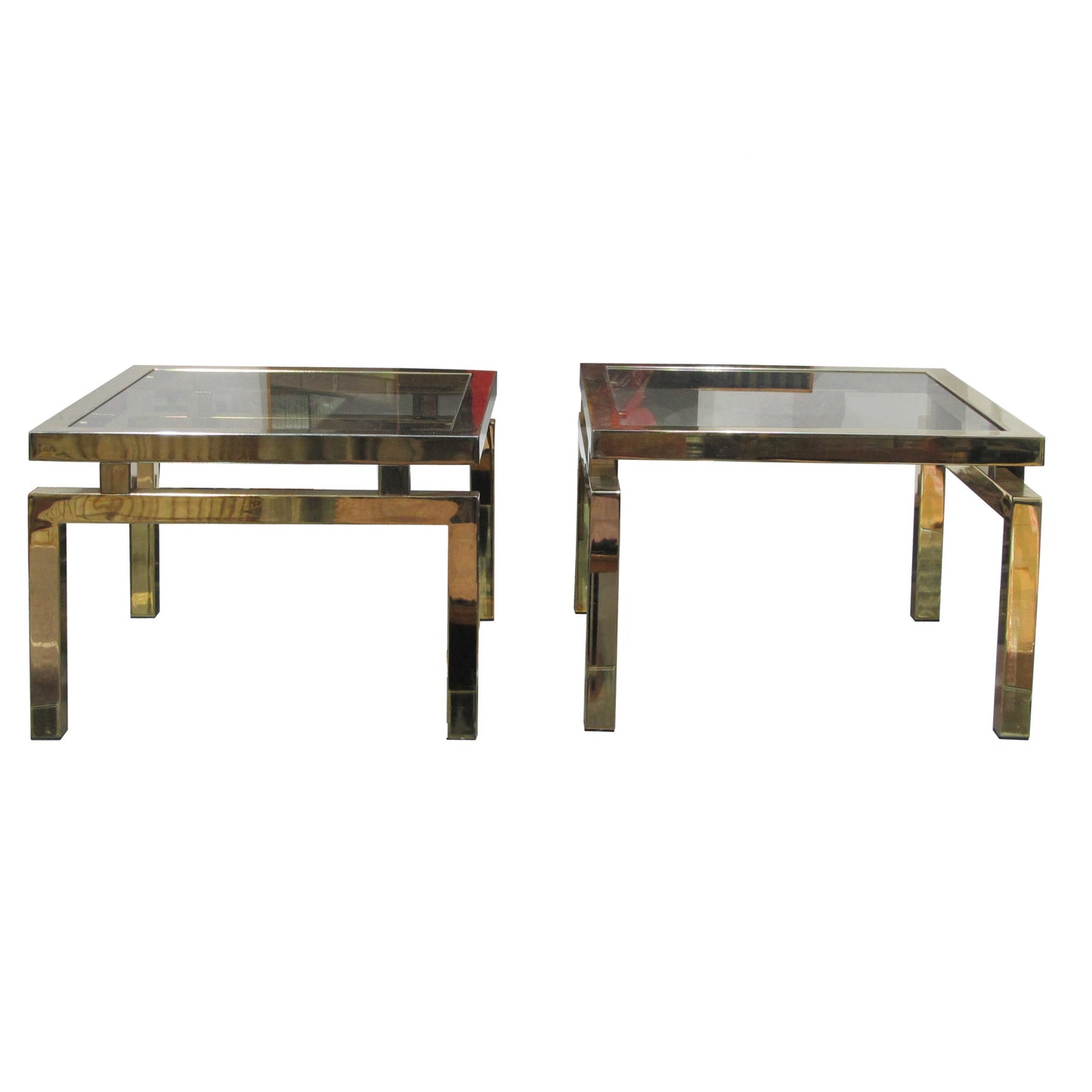 1970s Pair of Belgo Chrome Side Tables, Belgian