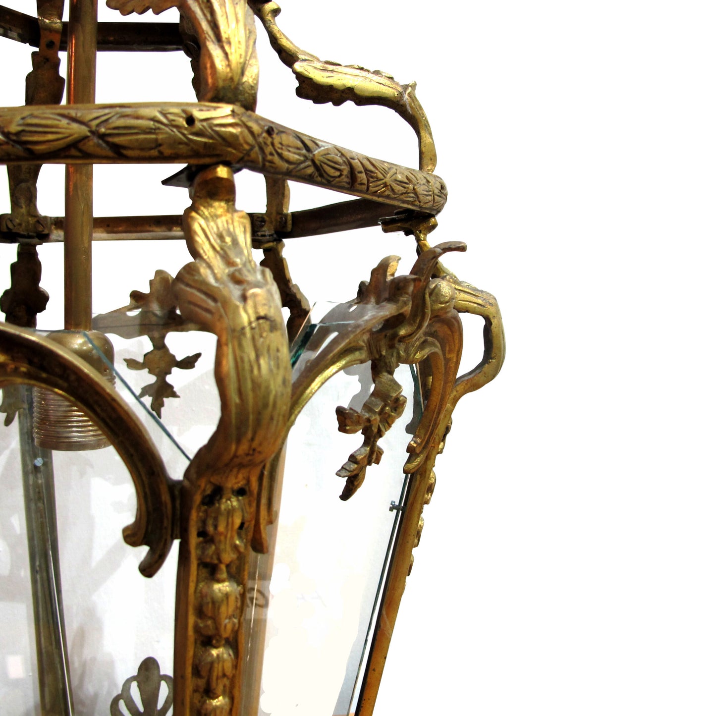 Mid-Century Large Six Facet’s Bronze Lantern Louis XV Style, French