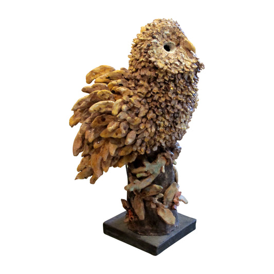 1960s Ceramic Owl Sculpture Attributed to Roger Capron, French