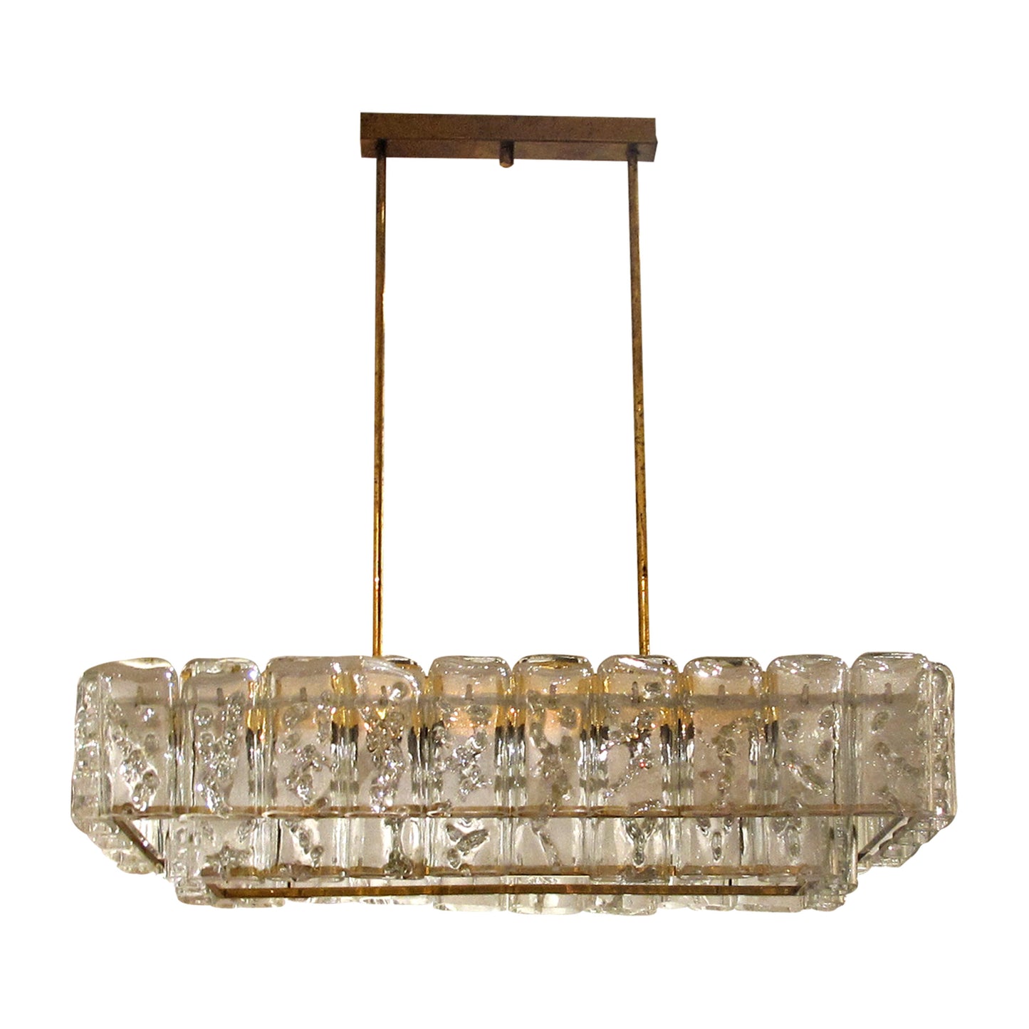 1960S Doria Ceiling Light with Clear and Textured Glass Oval Tubes, German