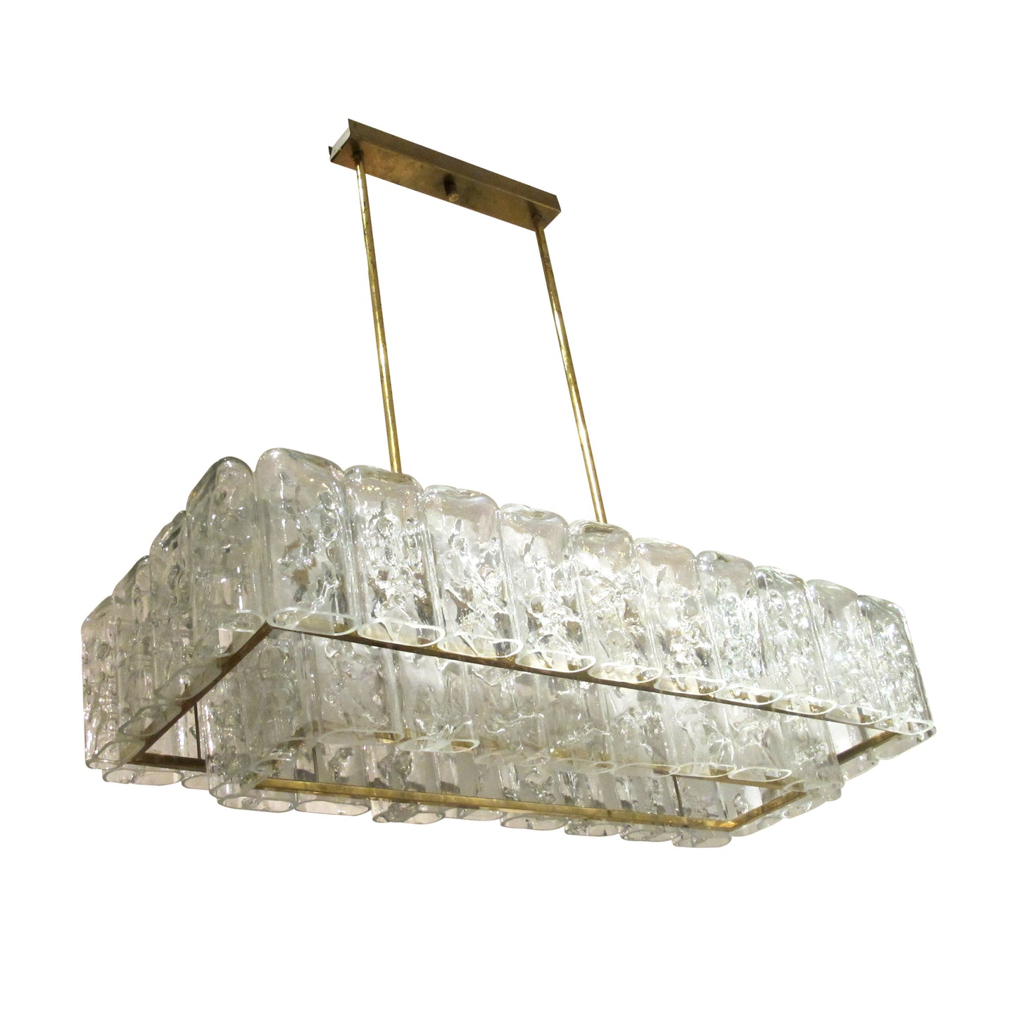 1960S Doria Ceiling Light with Clear and Textured Glass Oval Tubes, German