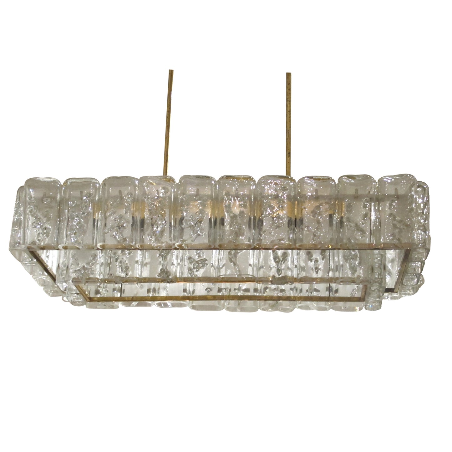 1960S Doria Ceiling Light with Clear and Textured Glass Oval Tubes, German