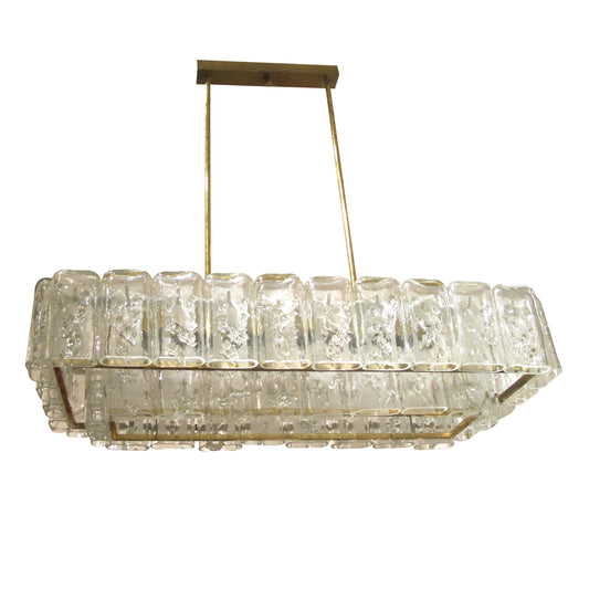 1960S Doria Ceiling Light with Clear and Textured Glass Oval Tubes, German