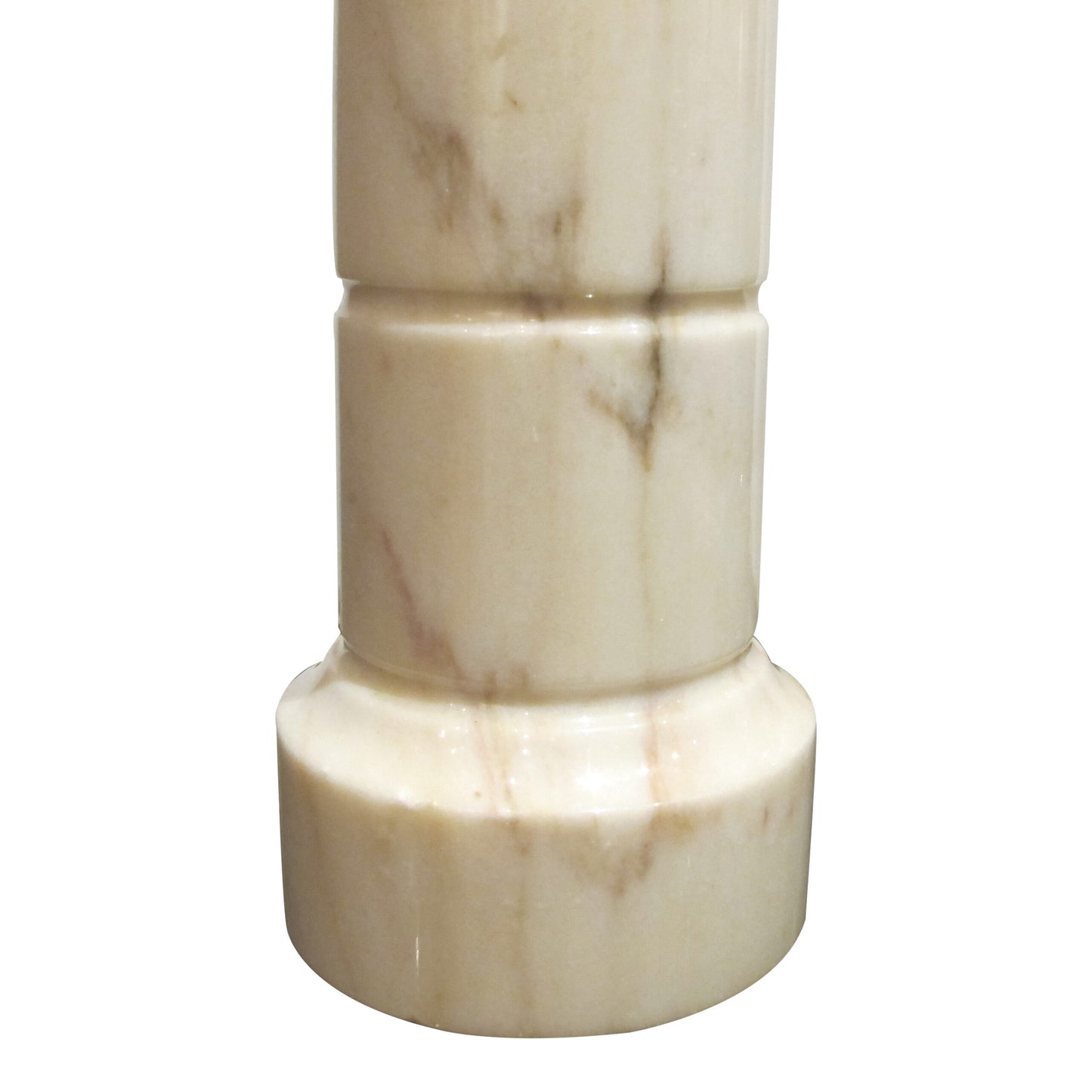 1960s Pair of Cream Marble Cylinder Table Lamps, Italian