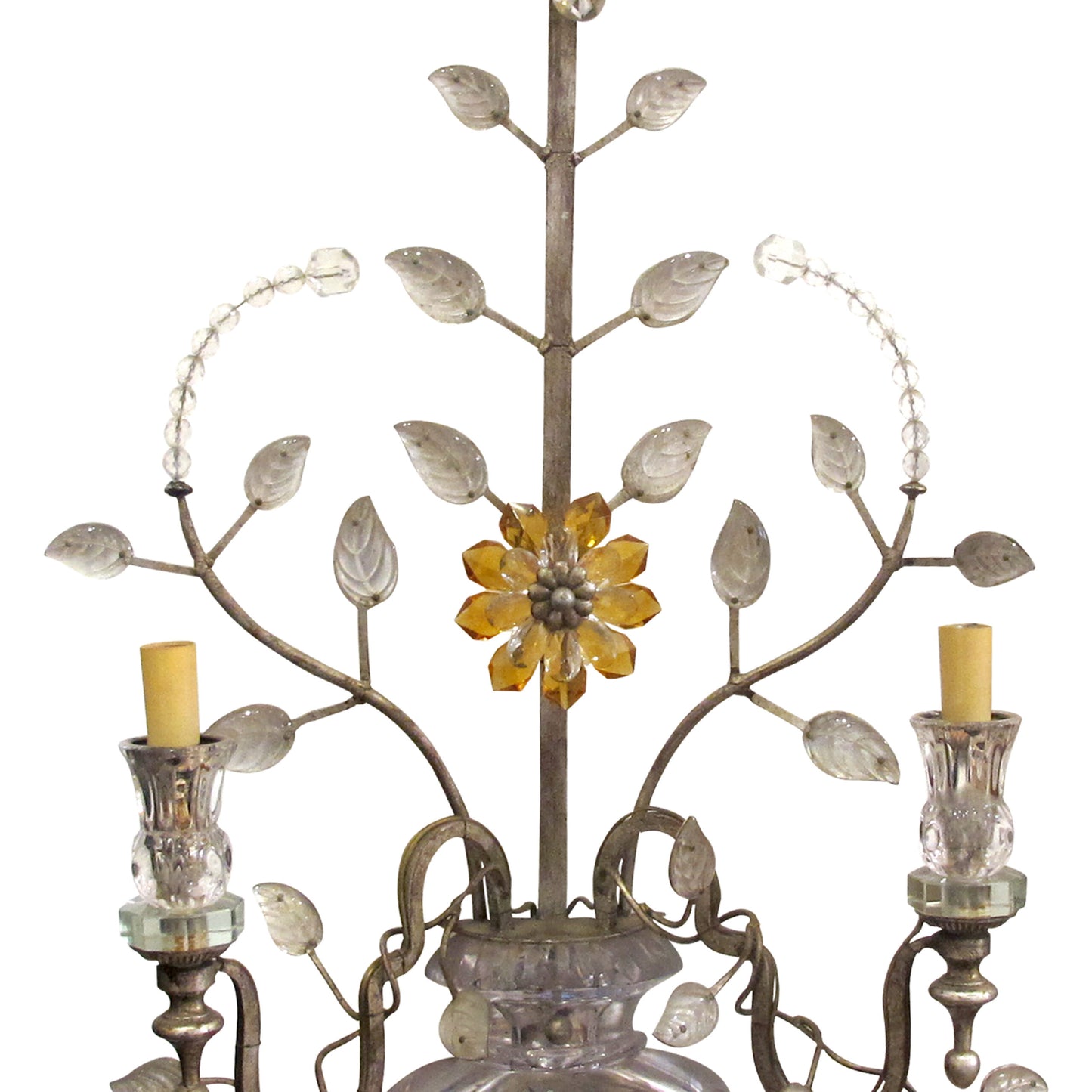 1970s Pair of Silver Gilt Iron Wall Lights by Banci Firenze, Italy