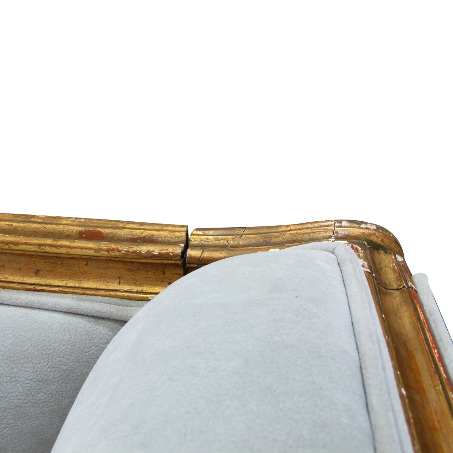 Late 19th Century French Large Gilt Frame Sofa Newly Upholstered