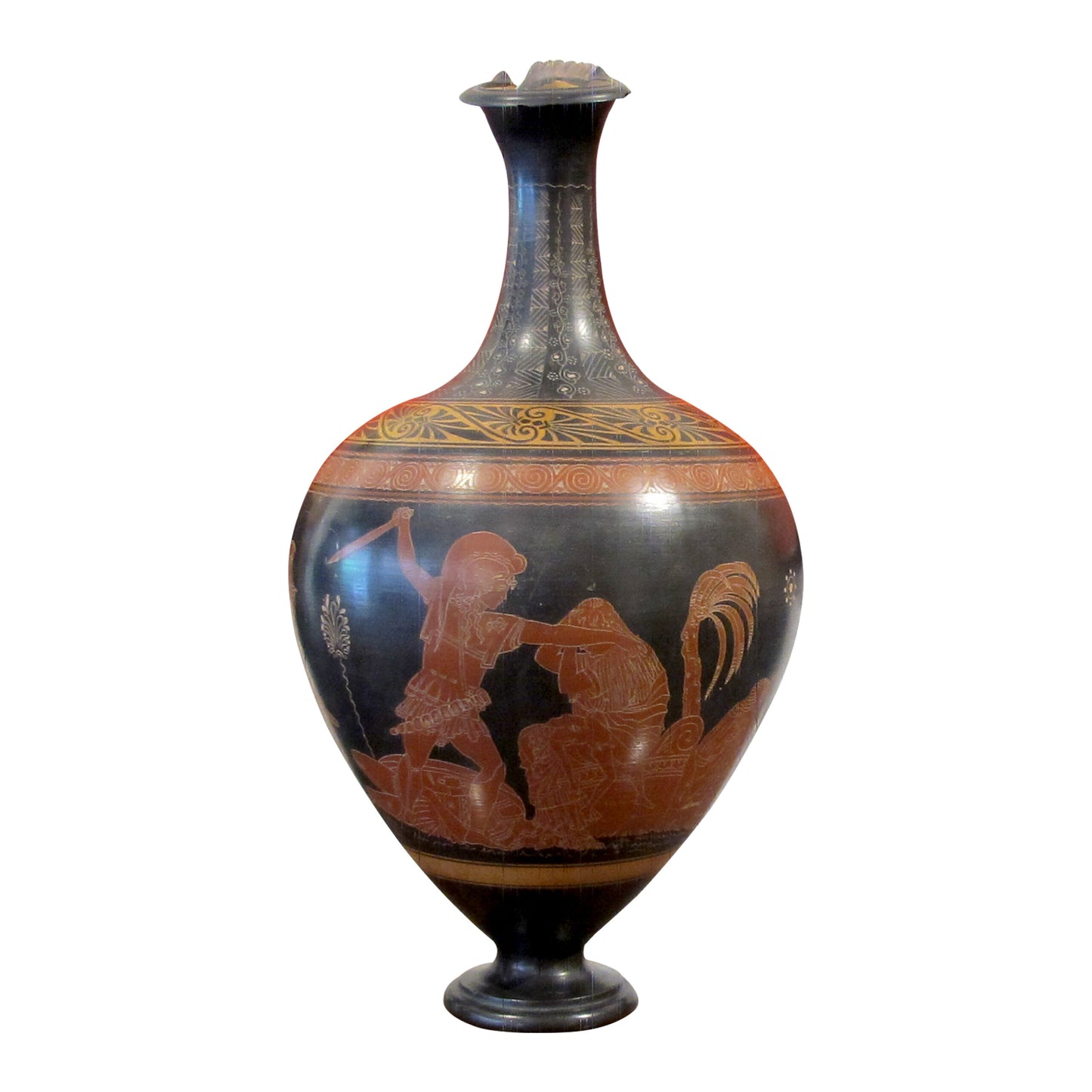 Early 20th Century Italian Set Of Five Decorative Etruscan Style Lekythos Vases