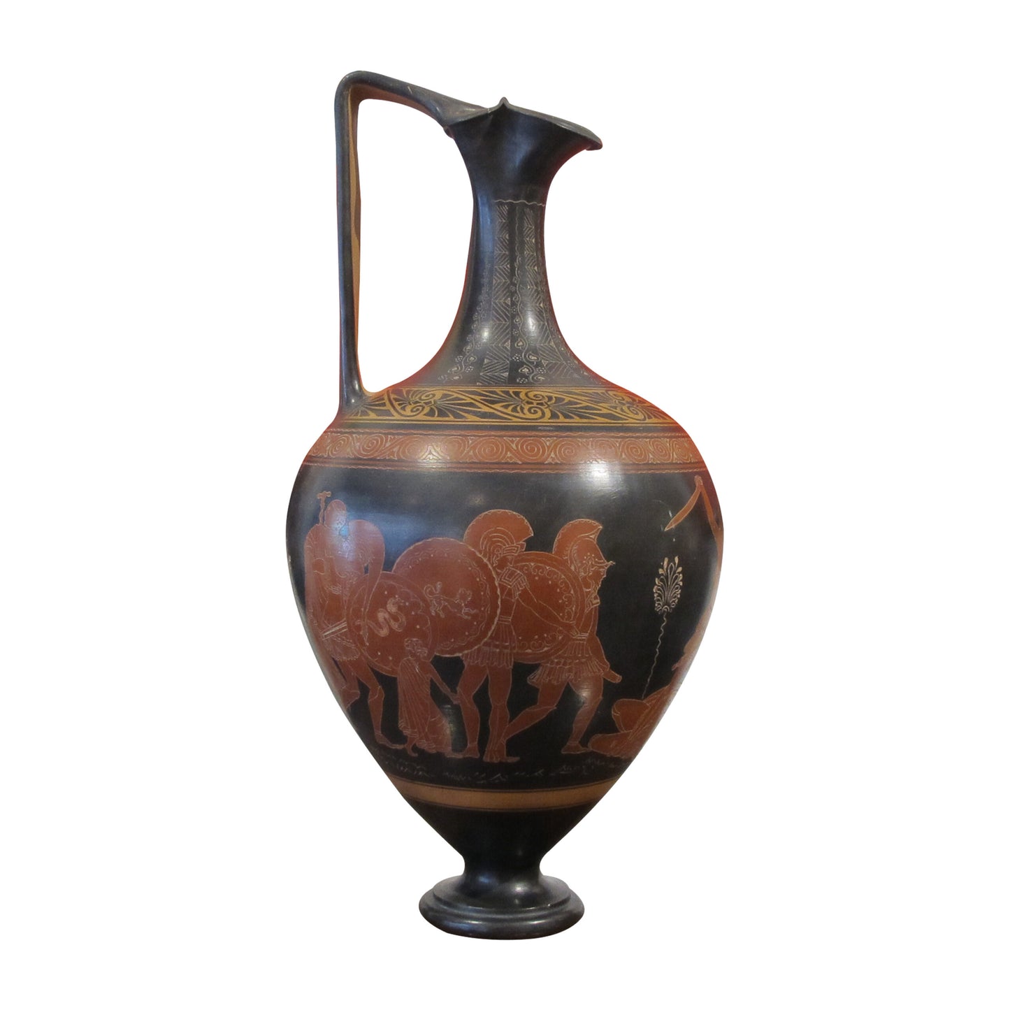 Early 20th Century Italian Set Of Five Decorative Etruscan Style Lekythos Vases