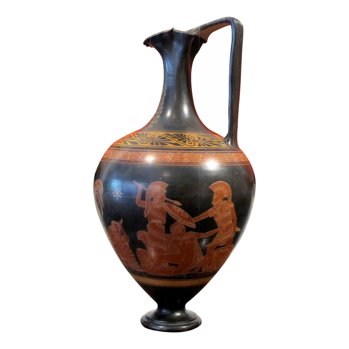 Early 20th Century Italian Set Of Five Decorative Etruscan Style Lekythos Vases