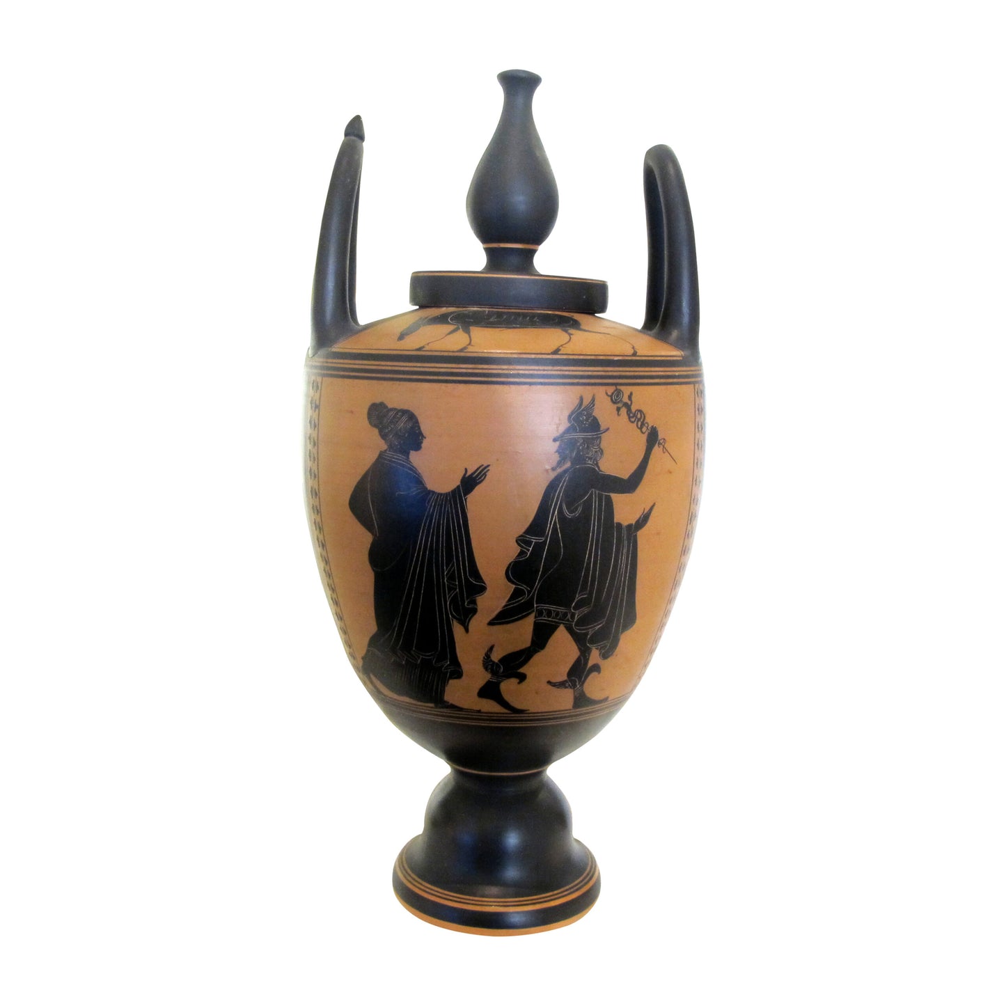 Early 20th Century Italian Set Of Five Decorative Etruscan Style Lekythos Vases