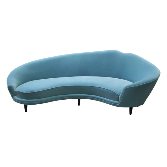 Mid-Century Modern Large Curved Sofa in the manner of Frederico Munari, Italian