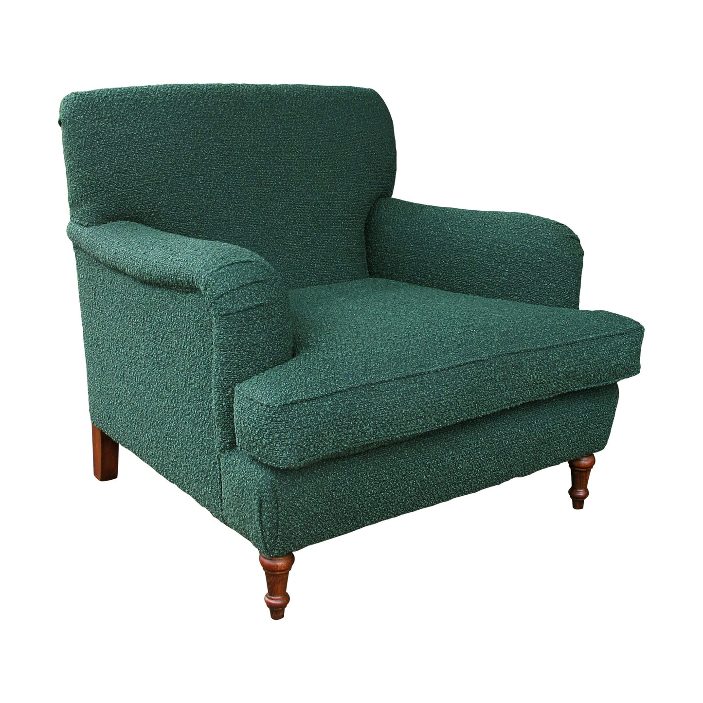 Mid-century Pair of Large Swedish Armchairs Newly Upholstered In a Green Fabric