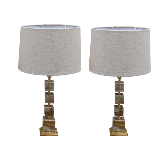 Pair of Onyx table lamps