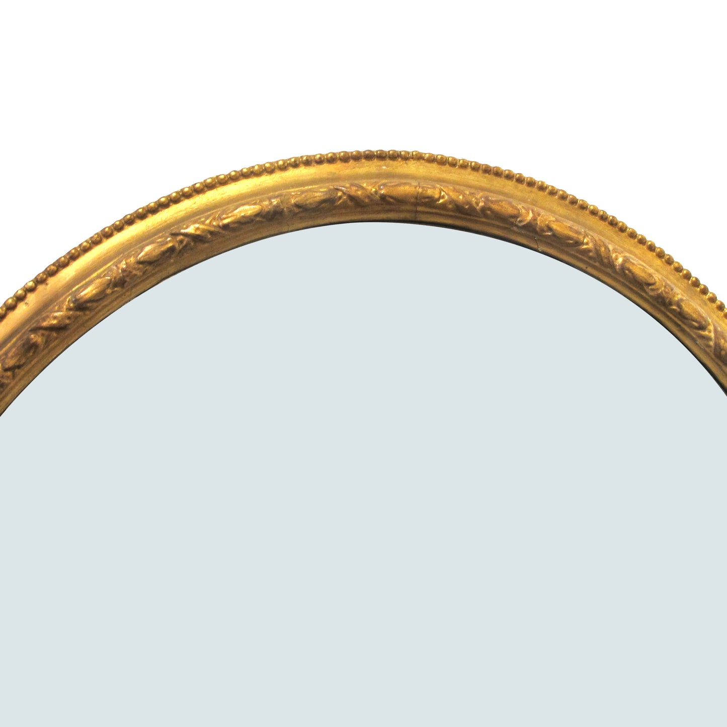 1790s Georgian Large Oval Mirror with Gilt Wood Frame, English