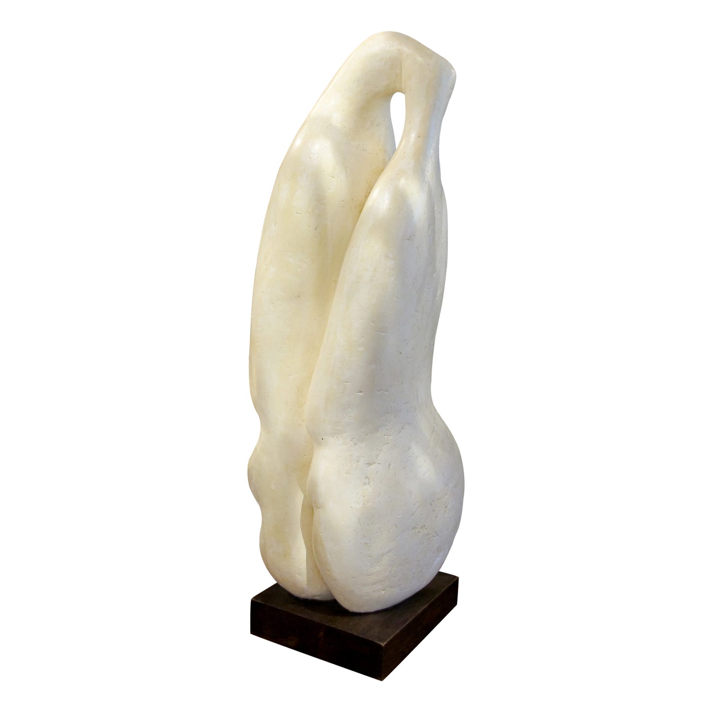 1960s Abstract Plaster Sculpture of Embracing Lovers - French