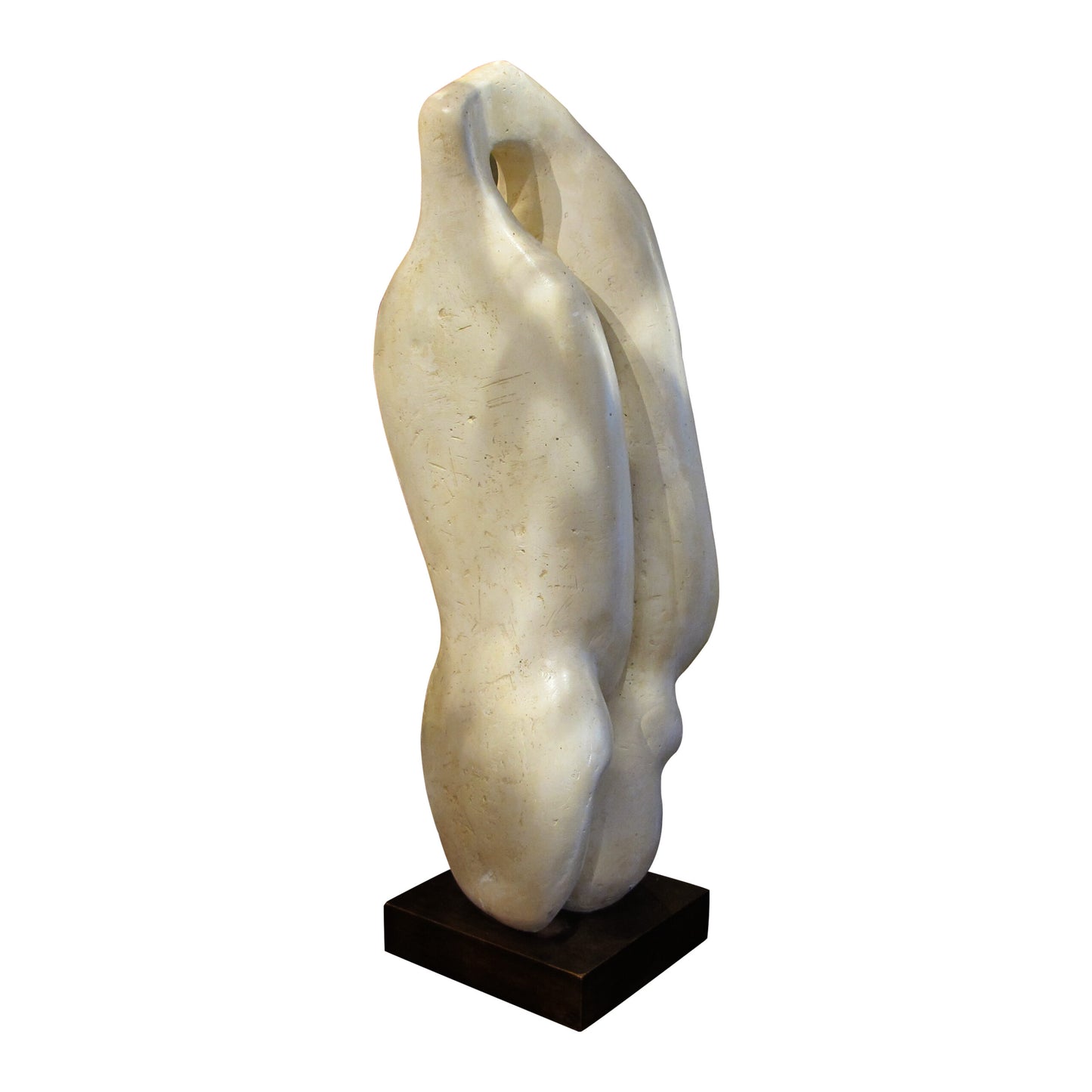 1960s Abstract Plaster Sculpture of Embracing Lovers - French