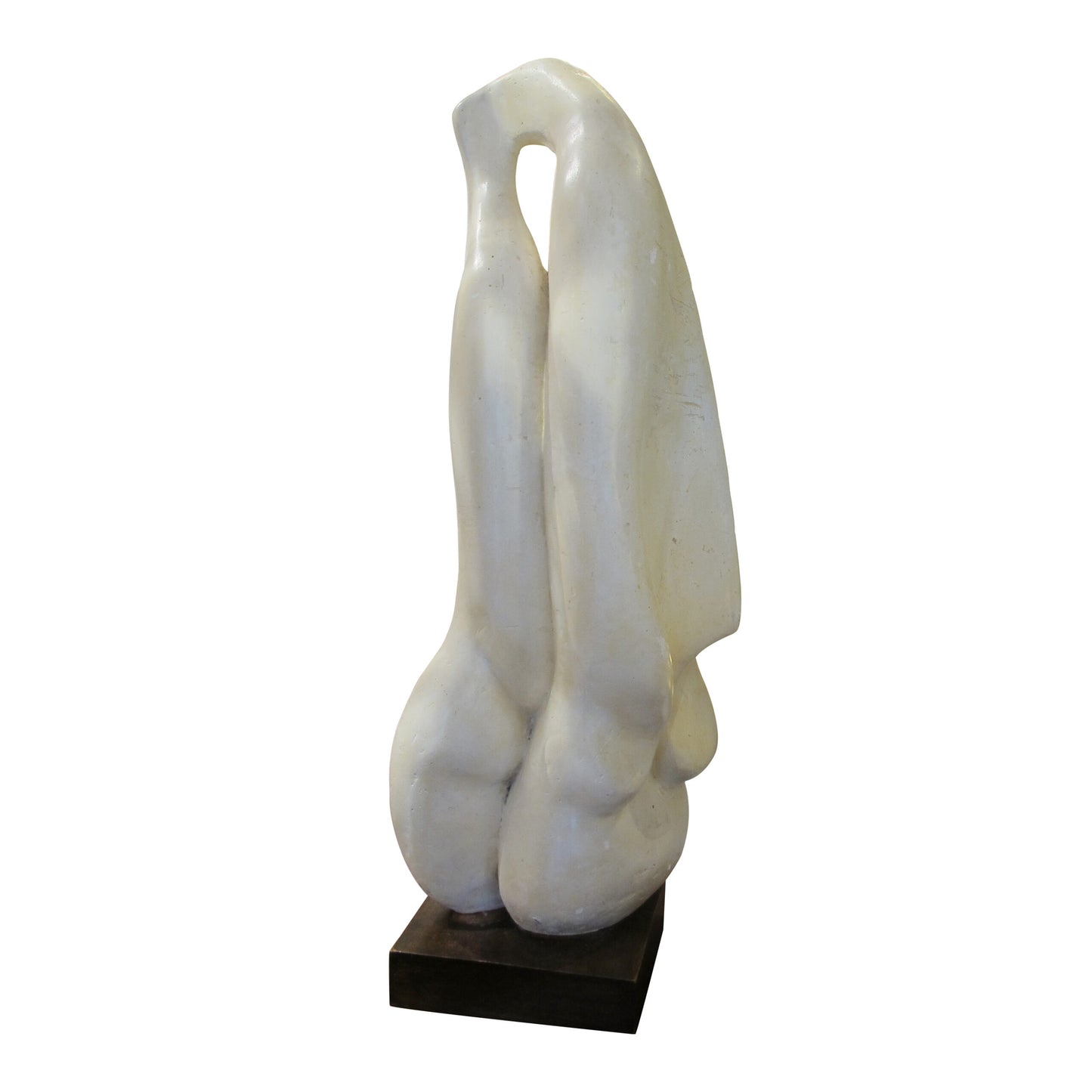 1960s Abstract Plaster Sculpture of Embracing Lovers - French