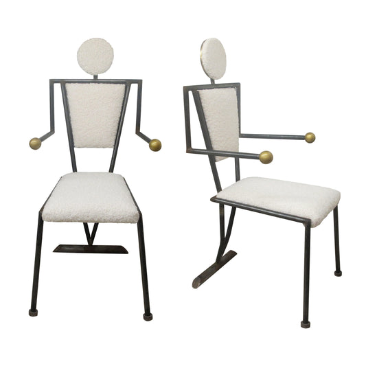 1980S Pair of Structural Occasional “Human Chairs”, French