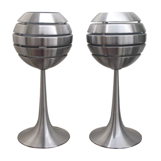 1990s Pair of Large Aluminium Manhattan Table Lamps, Danish