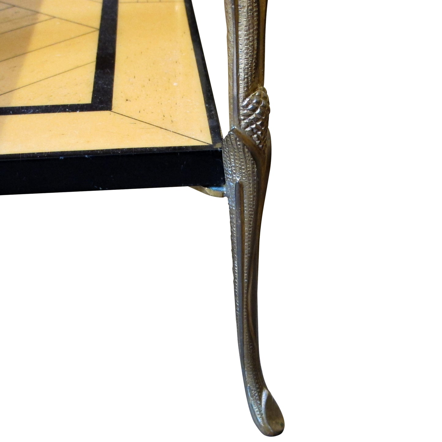 1970s Pair of Side Tables by Maison Delisle with Bronze legs, French