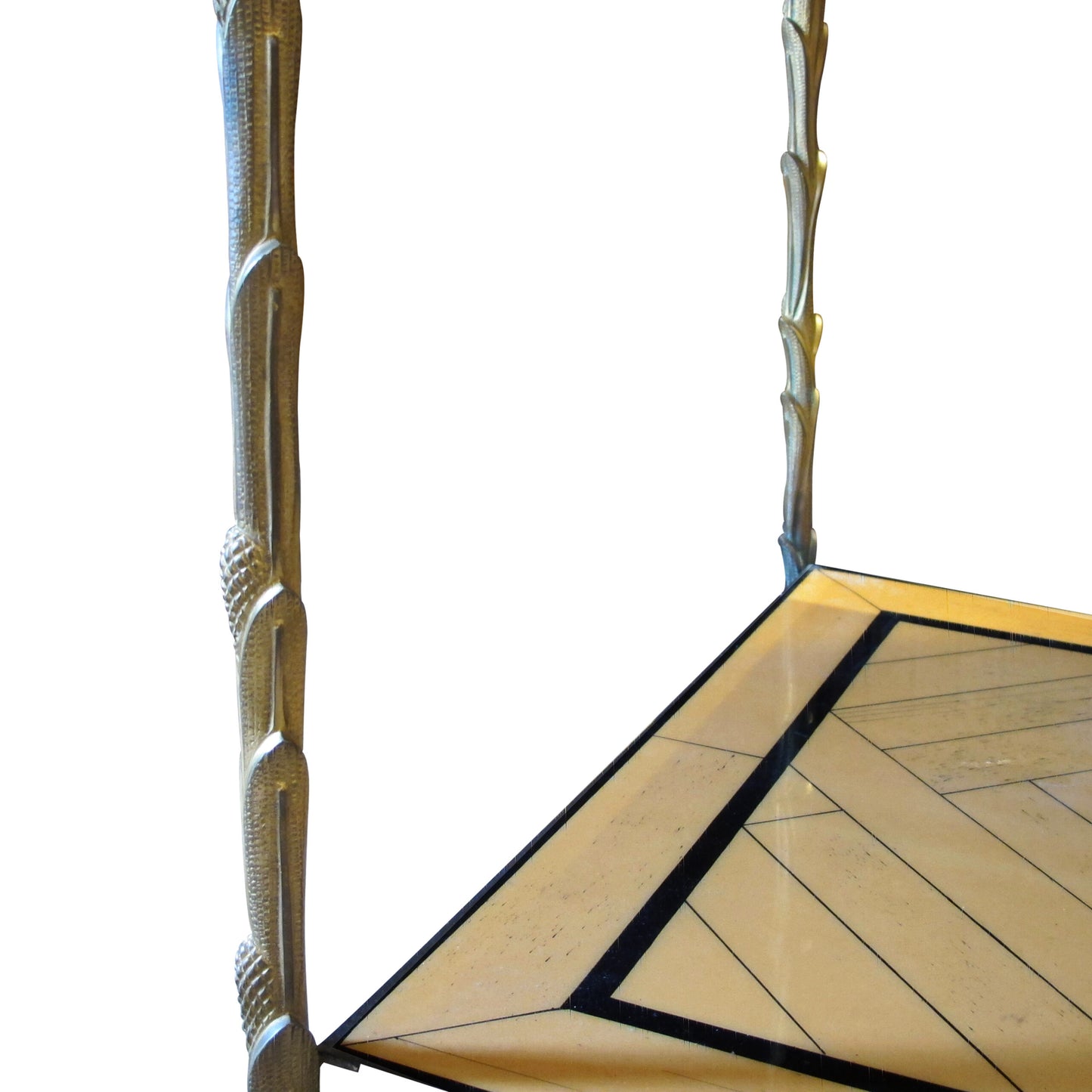 1970s Pair of Side Tables by Maison Delisle with Bronze legs, French