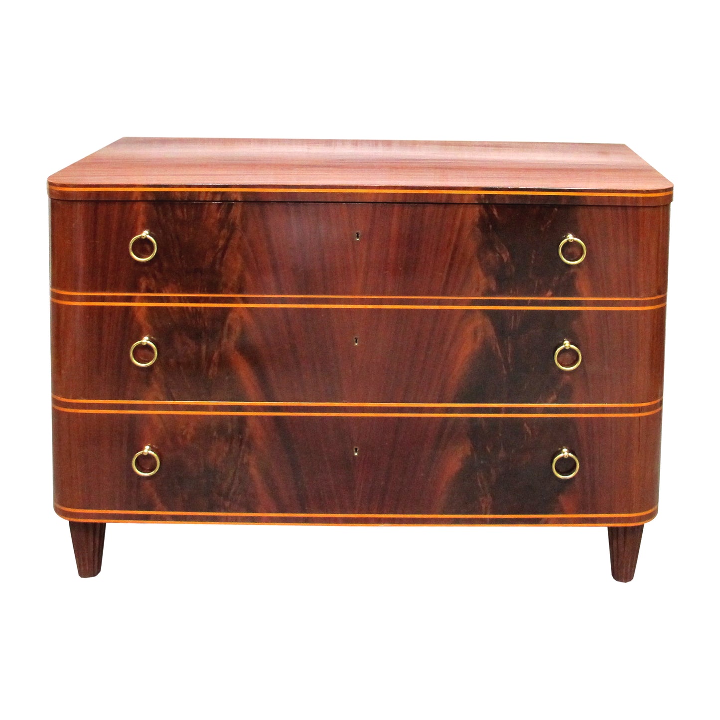 1940s Swedish Mahogany Chest of Drawers by Axel Larsson