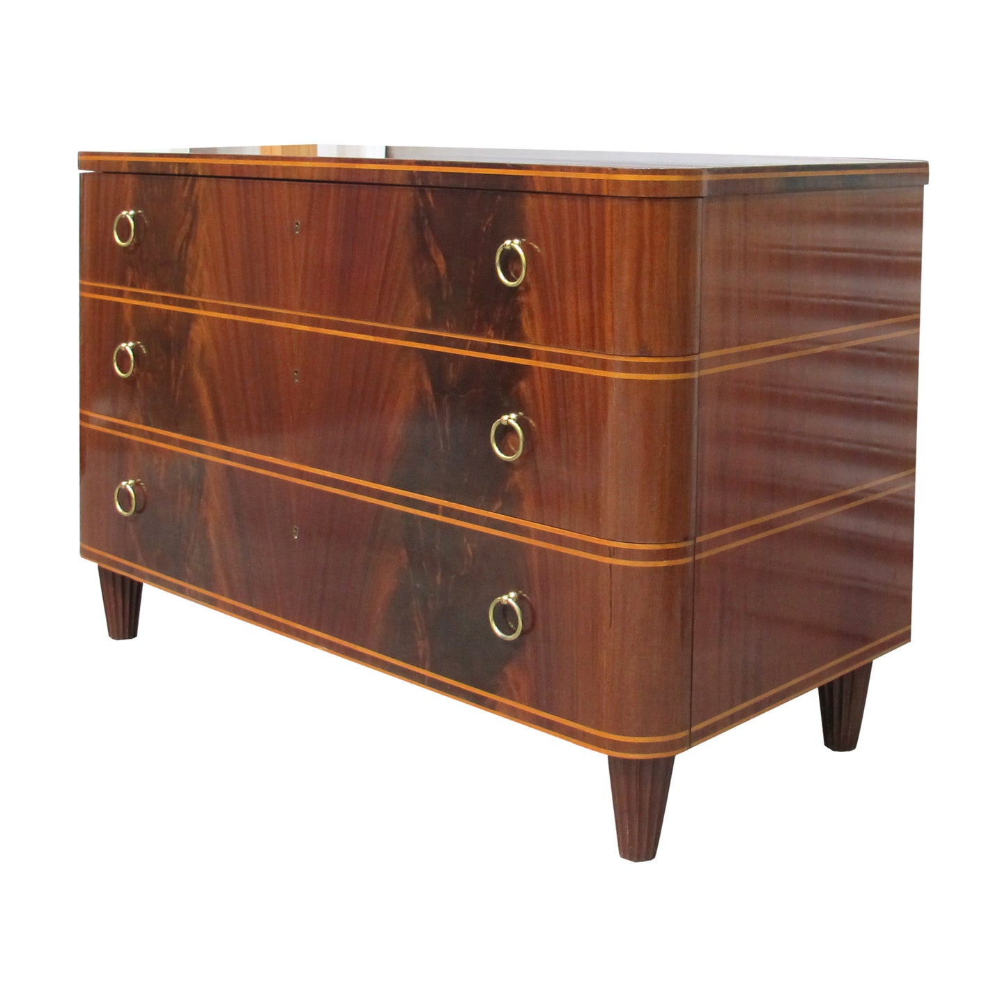 1940s Swedish Mahogany Chest of Drawers by Axel Larsson